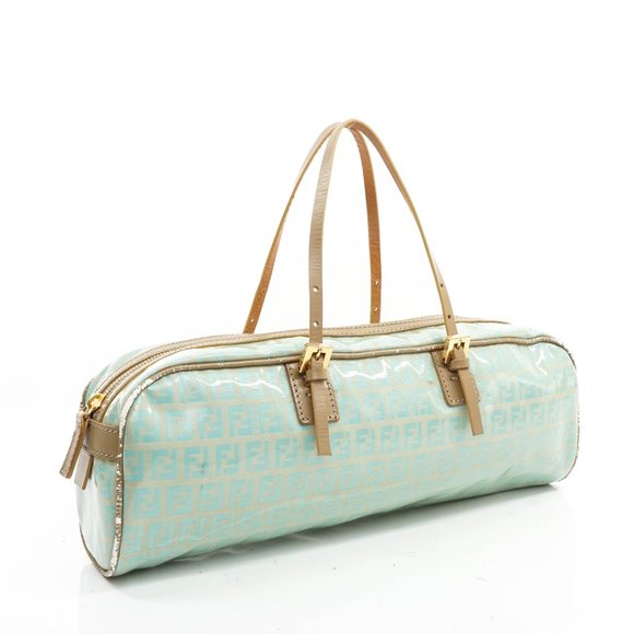 Auth Fendi Zucchino Hand Bag Light Blue #15070F96 - Picture 4 of 12